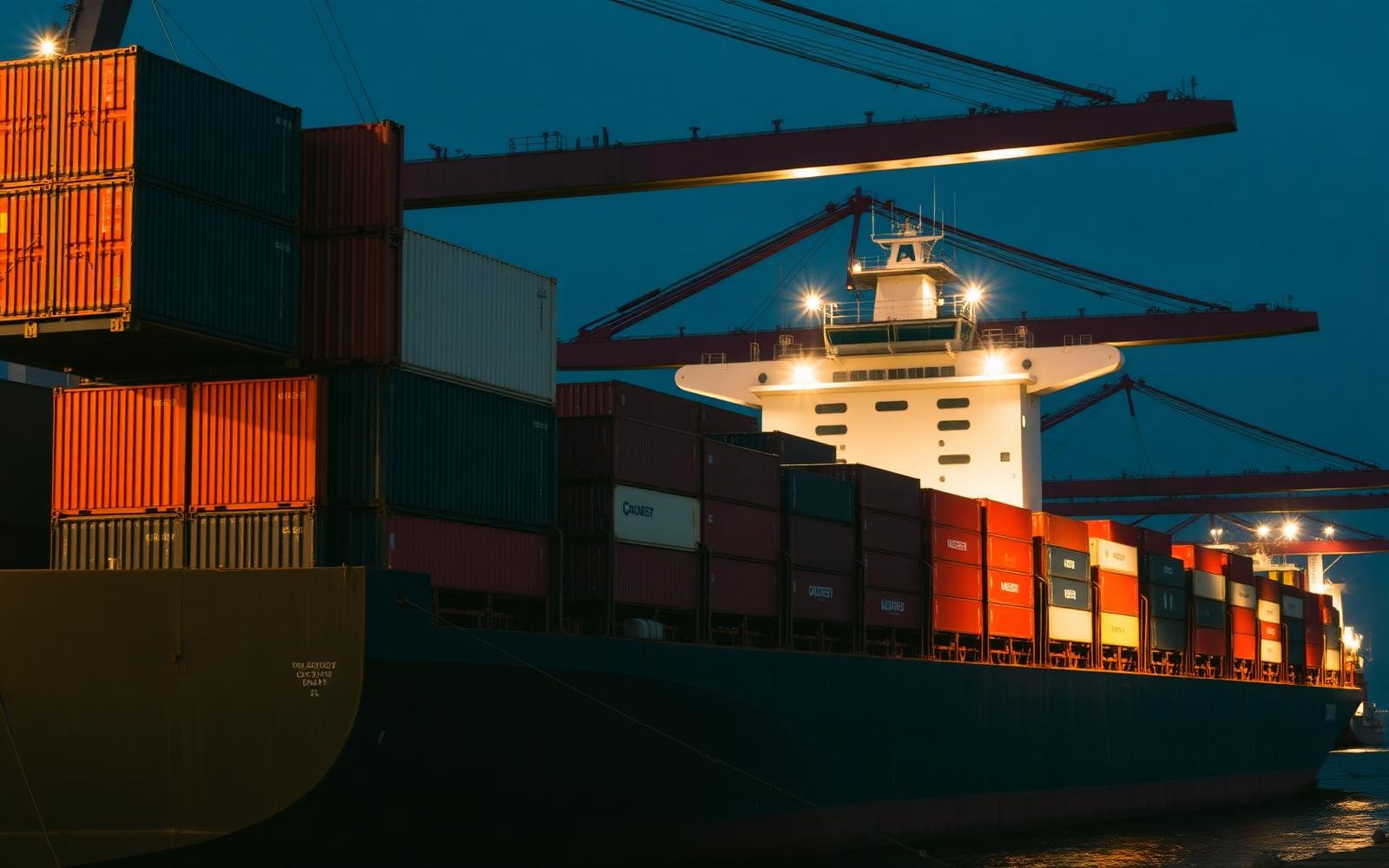 Container ship and maritime logistics